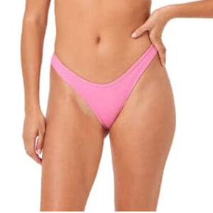 L*Space Camacho Ribbed Hipster Pink Bikini Bottom Gauva
